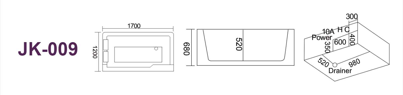  Bồn tắm zaccuzi Jk-009 Luxury 