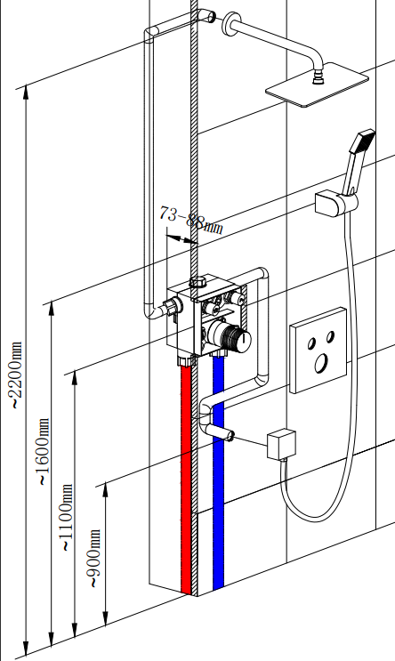 Wall-Mounted Shower Fc-6033 