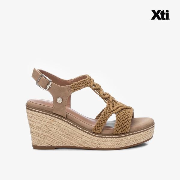 Giày Đế Xuồng Nữ XTI Taupe Textile Ladies Sandals