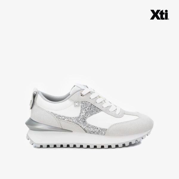 Giày Sneakers Nữ XTI Silver Pu Combined Ladies Shoes
