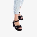 Giày Cao Gót Nữ XTI Black Microfiber Ladies Sandals