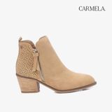 Giày Boots Nữ CARMELA Nude Suede Ladies Ankle Boots