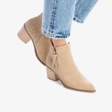 Giày Boots Nữ CARMELA Nude Suede Ladies Ankle Boots