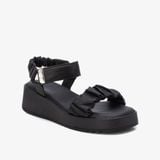 Giày Đế Xuồng Nữ CARMELA Black Leather Ladies Sandals