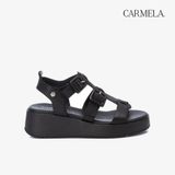 Giày Đế Xuồng Nữ CARMELA Black Leather Ladies Sandals