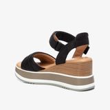 Giày Đế Xuồng Nữ CARMELA Black Leather Ladies Sandals