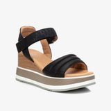 Giày Đế Xuồng Nữ CARMELA Black Leather Ladies Sandals