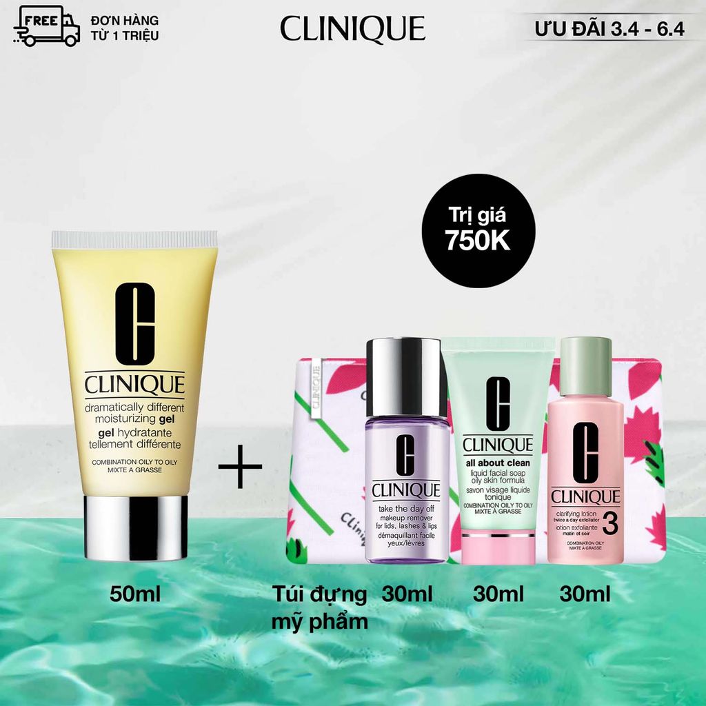  Kem dưỡng ẩm cân bằng kiểm soát cho da dầu CLINIQUE Dramatically Different Moisturizing Gel - Moisturizer 50ml 