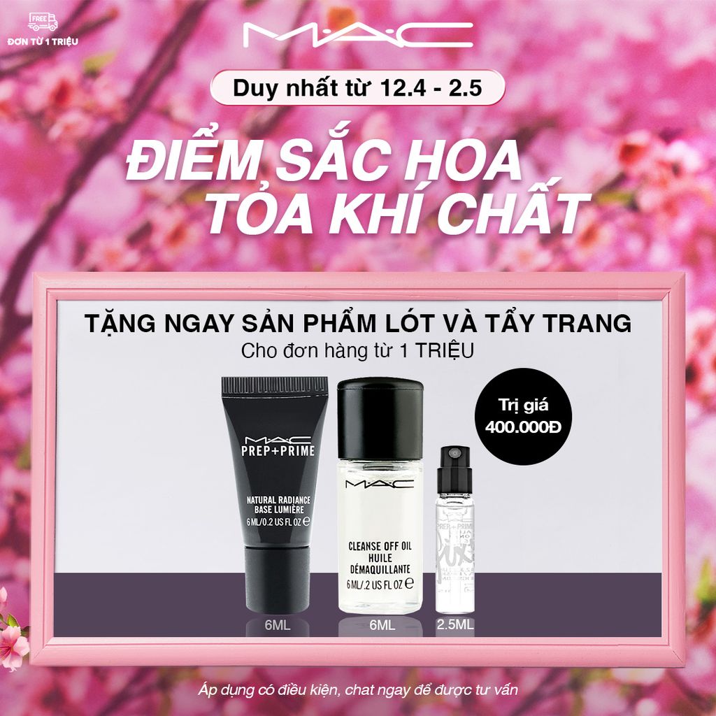  MC-Apr22-Bill1M (12-15/4) Tặng ngay sản phẩm lót, xịt Fix+ và tẩy trang trị giá 400K cho đơn hàng từ 1000K 