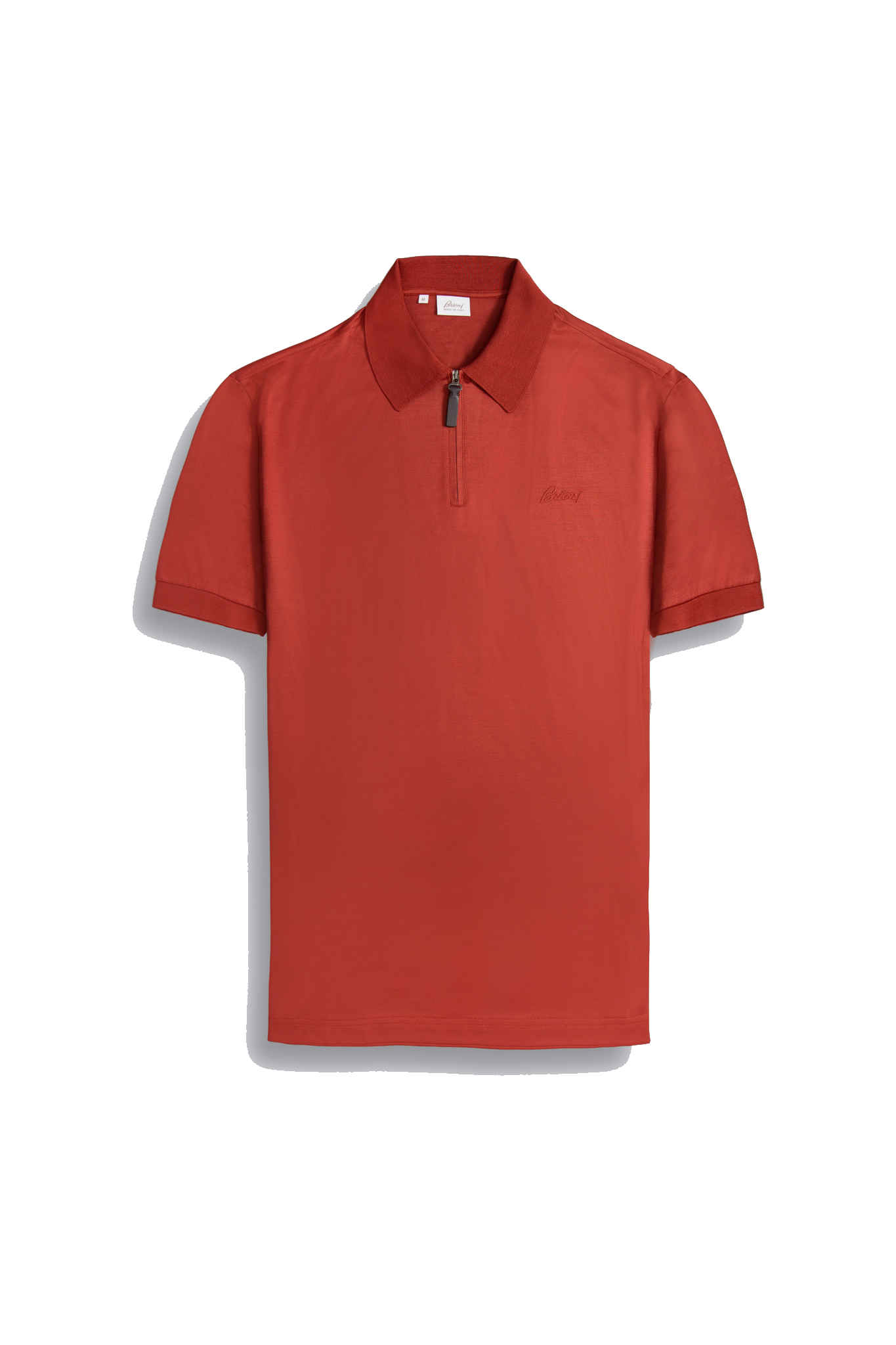 POLO WITH ZIP SS / BORDEAUX