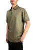 POLO WITH ZIP SS / DARK GREEN