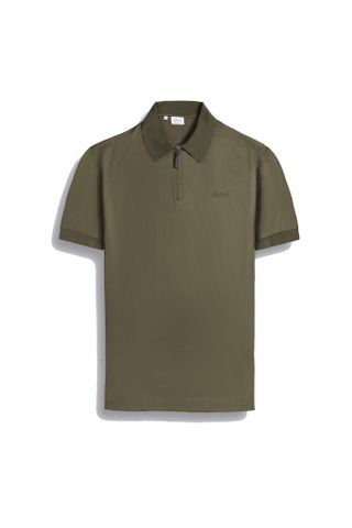 POLO WITH ZIP SS / DARK GREEN