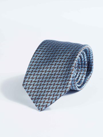 BRIONI TIE 4820 NAVY/COFFEE