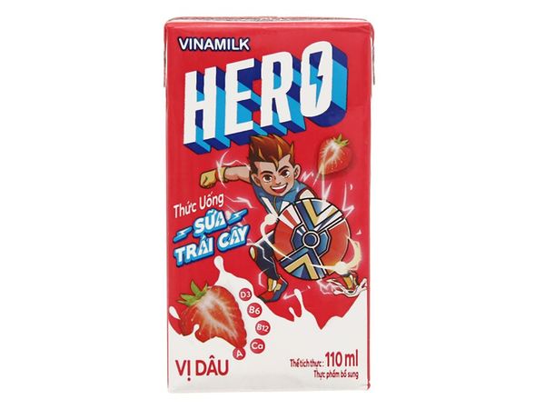 Sữa trái cây vị dâu Vinamilk Hero 180ml