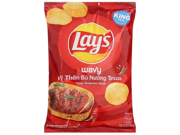 Snack Lay's Vị Thăn Bò Nướng Texas Gói 54G