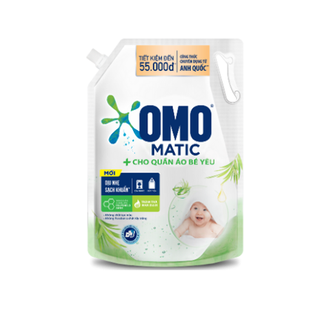Nước Giặt Omo Matic Cho Bé Dịu Nhẹ Cho Quần Áo Bé Yêu Túi 2.8kg