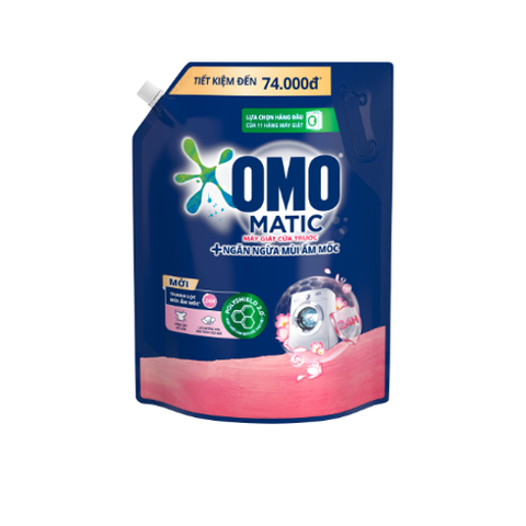 Nước Giặt Omo Matic Cửa Trước Ngăn Ngừa Mùi Ẩm Mốc Túi 2.8kg
