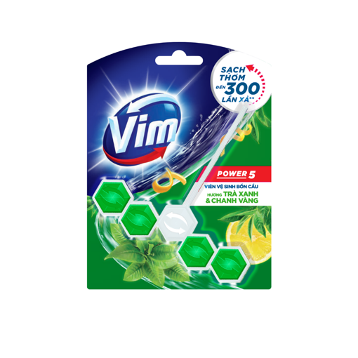 Viên Vệ Sinh Bồn Cầu Vim Hương Trà Xanh & Chanh Vàng 55g