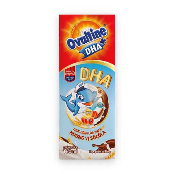 Thức Uống Lúa Mạch Ovaltine DHA Plus Hộp 180ml