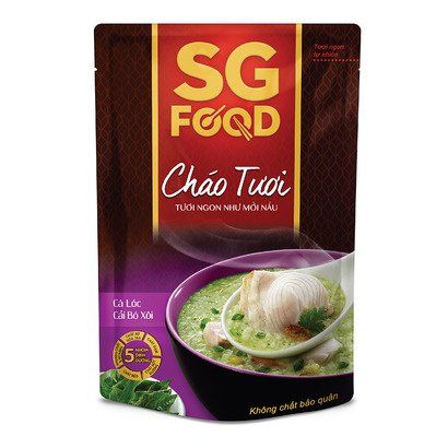 Cháo tươi cá lóc cải bó xôi 270gr SG Food