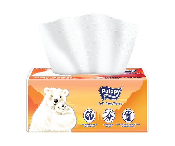 Khăn giấy rút Pulppy Polar Bear 250 tờ