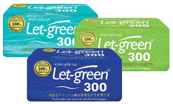 Khăn Giấy Lụa Let-green 2 Lớp Gói 300 Tờ