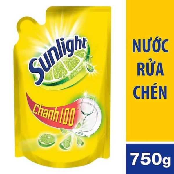 Nước Rửa Chén Sunlight Hương Chanh 100 Đánh Bay Dầu Mỡ Túi 750G