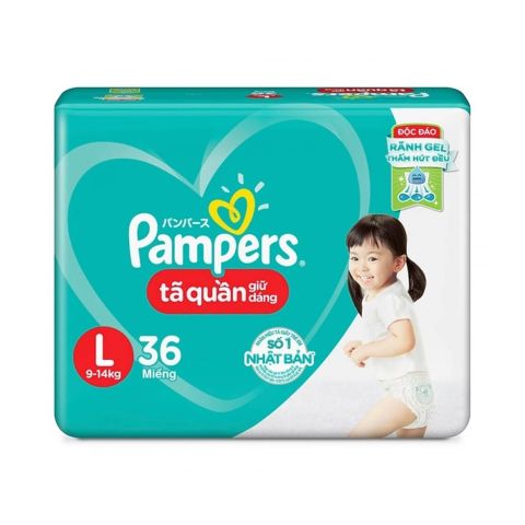 Tã quần Pampers TIẾT KIỆM L 36 miếng X4 D8+