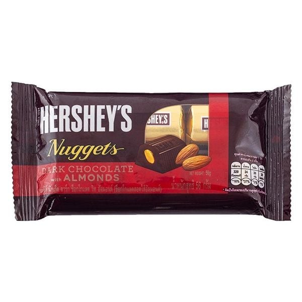 Sô cô la Hershey's Nuggets đen hạnh nhân 56g