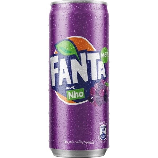 Nước Ngọt Có Gas Fanta Sleek Hương Nho Lon 320ml