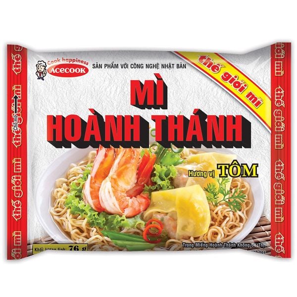 Mì thế giới mì hoành thánh tôm 76g