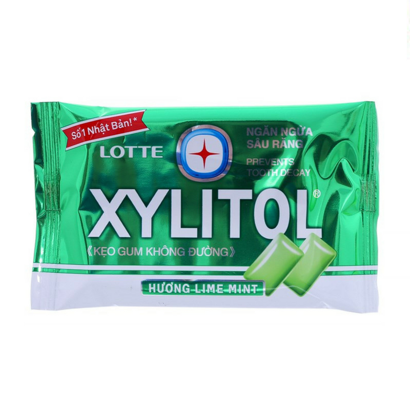 Kẹo Gum Xylitol Lime Mint 11.6g (bạc hà) Genshai