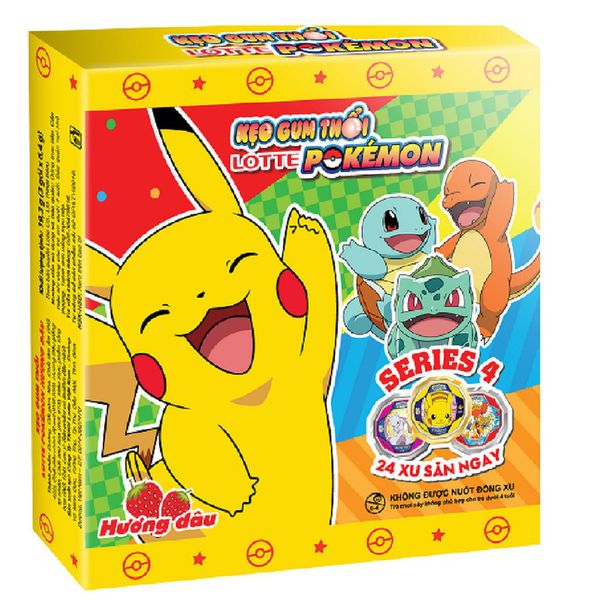 Kẹo gum thổi Lotte Pokémon hương dâu 19,2g