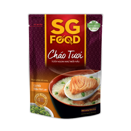 Cháo tươi SG Food cá hồi đậu hà lan 270g