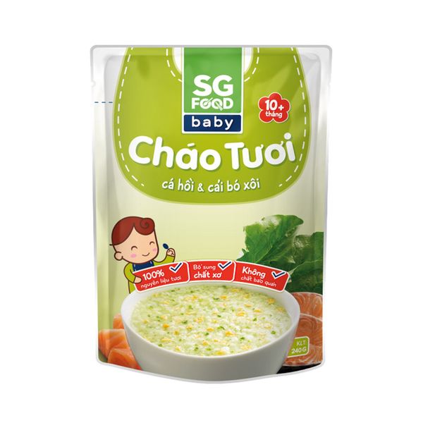 Cháo tươi SG Food baby cá hồi cải bó xôi 240g