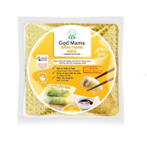 Bánh tráng God Mama nghệ 22cm vuông 270G