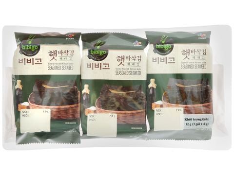 Rong Biển Ăn Liền bibigo Vị Truyền Thống Lốc 3 Gói 4G