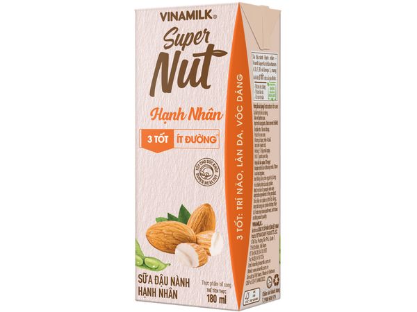 Sữa Đậu Nành Vinamilk Super Nut Hạnh Nhân Hộp 180ml