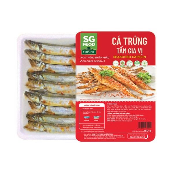 Cá trứng Tẩm Gia Vị 250g (Có gói nước chấm) SG Food