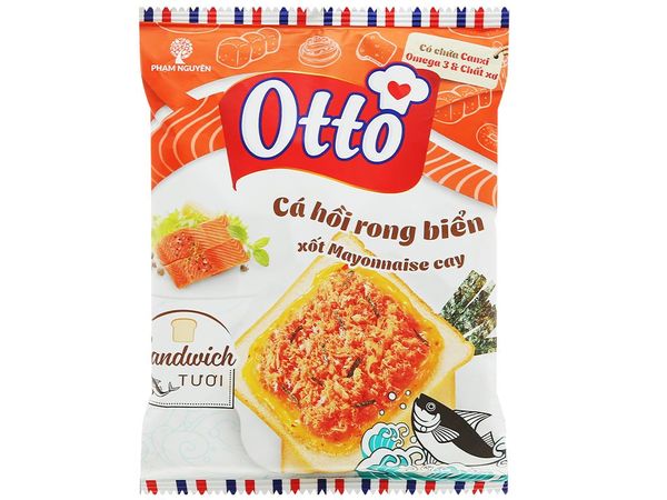 Bánh Mì Tươi Otto Sandwich Cá Hồi Rong Biển Sốt Mayonnaise Cay Gói 76g