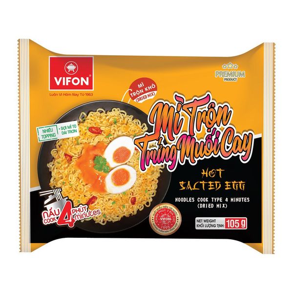 Mì trộn Vifon trứng muối cay gói 105g