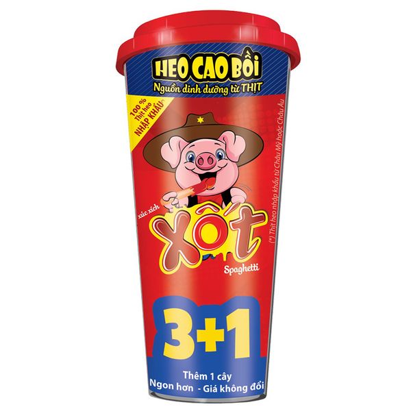 Xúc Xích Tiệt Trùng Heo Cao Bồi Sốt Spaghetti Kiểu Ý 52G