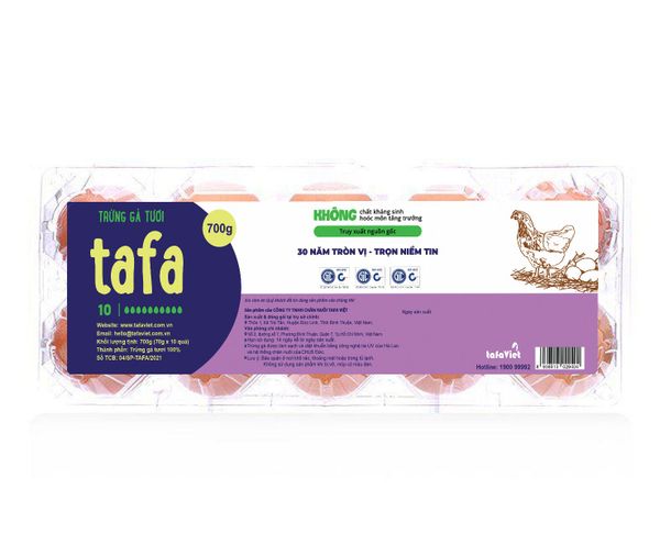 Trứng gà tươi Tafa 700g (hộp 10)