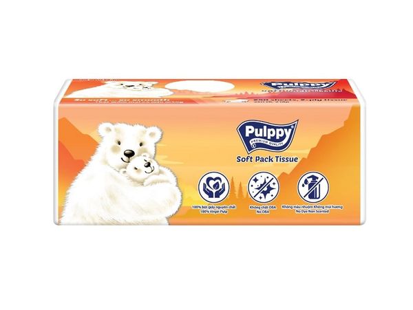 Khăn giấy rút Pulppy Polar Bear 100 tờ-3 lớp