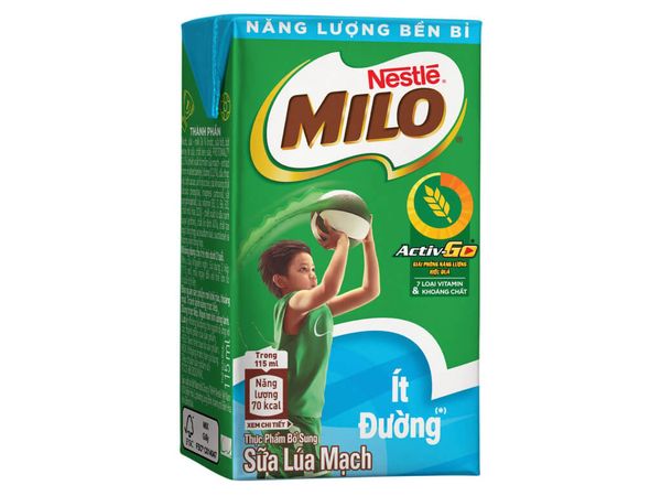 Sữa Lúa Mạch Nestle Millo Ít Đường Hộp 115ml