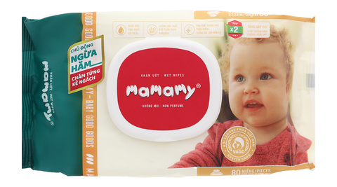 Khăn Ướt Em Bé Mamamy Thơm Mát 80 Miếng