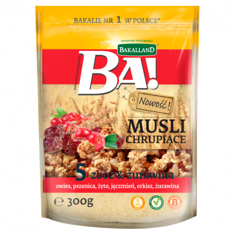 Ngũ cốc Bakalland Muesli  5 loại hạt lúa mạch và mật ong 300g