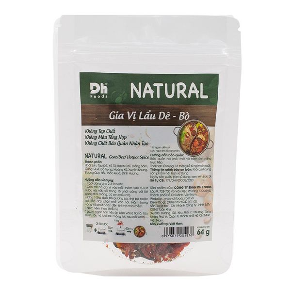 Natural Gia Vị Lẩu Dê Bò 64gr