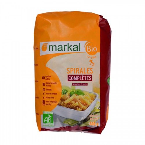 Mì xoắn lứt hữu cơ Markal 500g