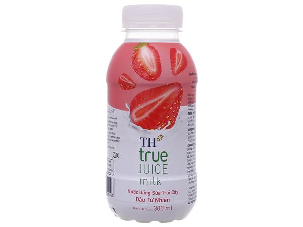 Nước Uống Sữa Trái Cây TH True Juice Milk Dâu Tự Nhiên Chai 300ml